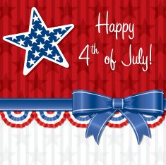 Ribbon Happy Independence Day card in vector format N6