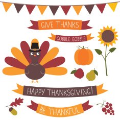 Thanksgiving vector set