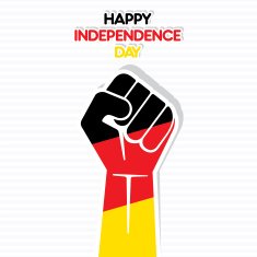 Flag of Germany in hand happy Independence Day design