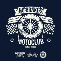 Emblem of the motorcycle club in retro style N4