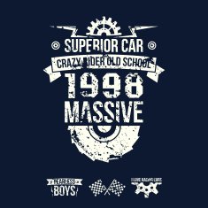 Emblem of the massive superior car in retro style N3