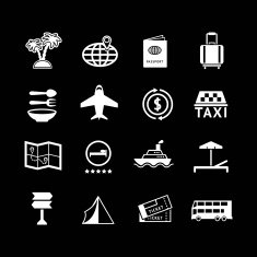 Set icons of travel and tourism