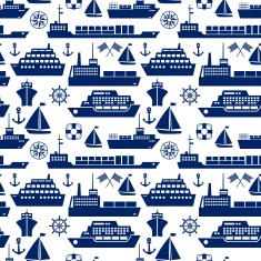 Ships and boats marine seamless background