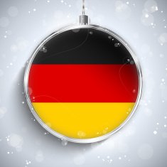 Merry Christmas Silver Ball with Flag Germany N4