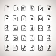 Vector Documents Icon Set Outline free image download