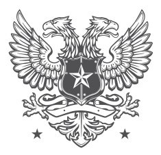 Double Headed Eagle crest on white