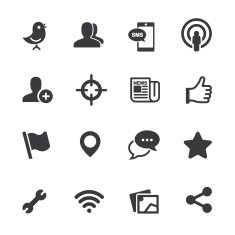 Social Networking Silhouette icons