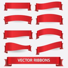 red ribbon banners eps10
