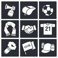 Attributes Soccer fan icon set