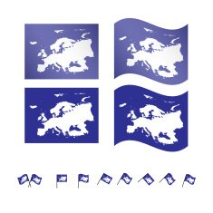 Flags with European Map