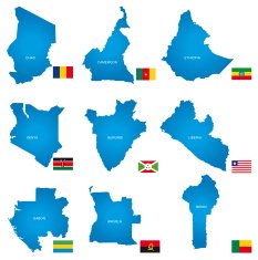 African countries vector N2