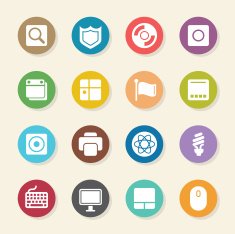 Computer System Icons - Color Circle Series