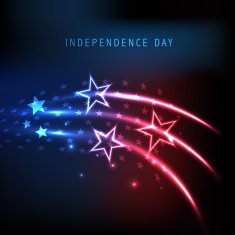 Stars on red and blue shiny background