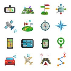 Location Flat Icon Set N2