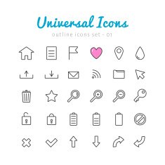 Univerasal web icons set