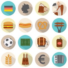 Modern Flat Design Germany Icons Set