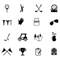 Golf vector icons set N3