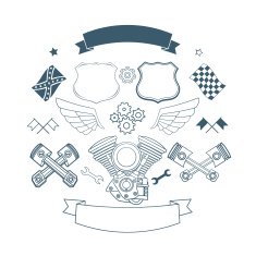 Set of biker label vector elements