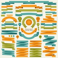 Vector collection of decorative design elements N6