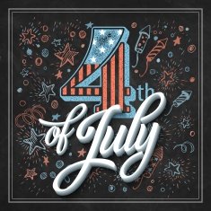 Typography card Independence Day Chalk board Vector illustration