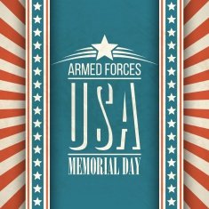 Memorial Day Typographic card with the American flag and eagle N7