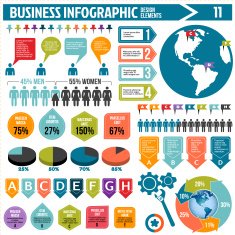 business infographics design elements N3