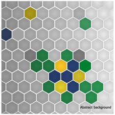 Vector hexagon background in Brazil flag N3
