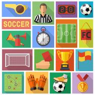 Soccer Flat Icon Set N3