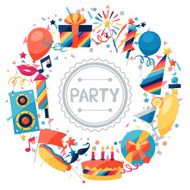 Celebration background with party icons and objects N7