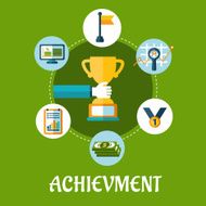 Business achievment and success flat icons