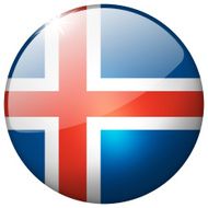 Iceland Round Glass Button
