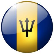 Barbados Round Glass Button