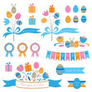Set of easter elements