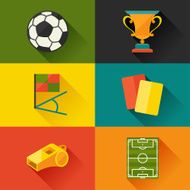 Soccer (football) icon set in flat design style