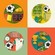 Sports backgrounds with soccer (football) flat icons