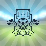 Sports label with soccer symbols N3