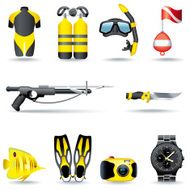 Icon set Scuba Diving
