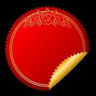 Red Label on black background for a design Vector