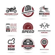 Motorcycle racing icon set N3