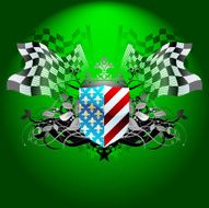 Shield background with flags