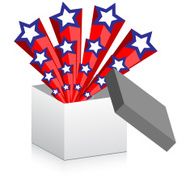 open box with american stars