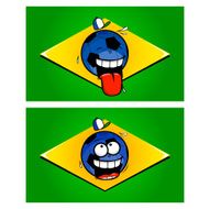Brazilian funny cartoon football flags