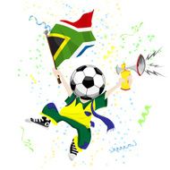 South Africa Soccer Fan with Ball Head