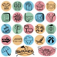 Hand drawing doodle icon set travel theme N2