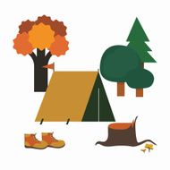 Camping in forest