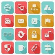 Long Shadow Flat Icons Set 3