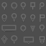 Flat Line Map Markers