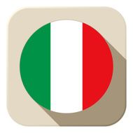 Italy Flag Button Icon Modern N2