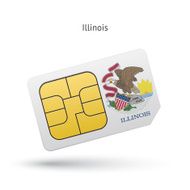 State of Illinois phone sim card with flag