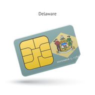 State of Delaware phone sim card with flag